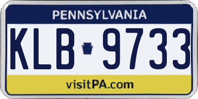 PA license plate KLB9733