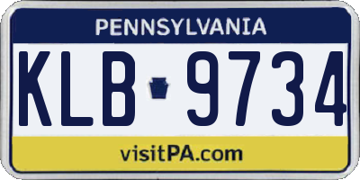 PA license plate KLB9734