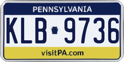 PA license plate KLB9736