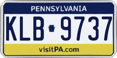 PA license plate KLB9737