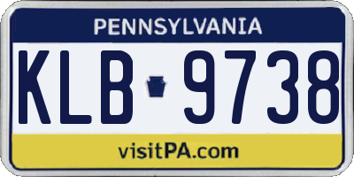 PA license plate KLB9738