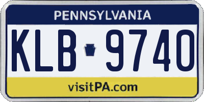 PA license plate KLB9740