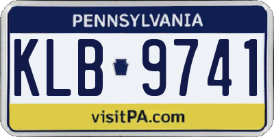 PA license plate KLB9741