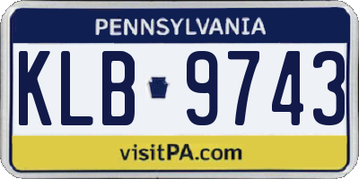 PA license plate KLB9743
