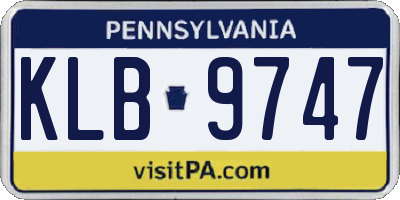 PA license plate KLB9747