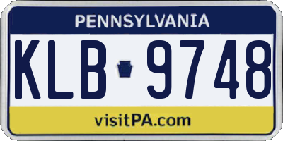 PA license plate KLB9748
