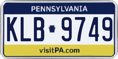 PA license plate KLB9749