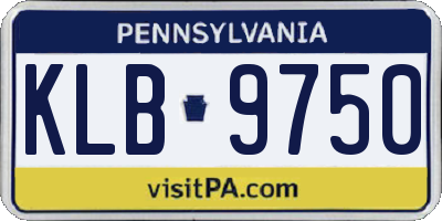 PA license plate KLB9750