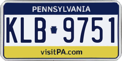 PA license plate KLB9751