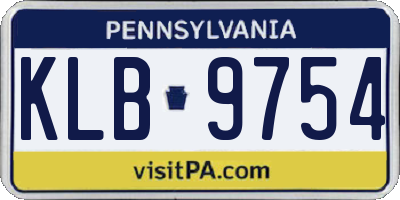 PA license plate KLB9754