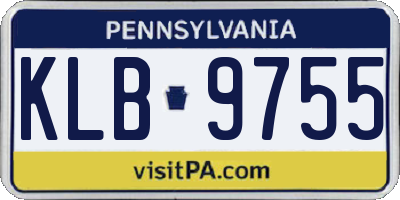 PA license plate KLB9755