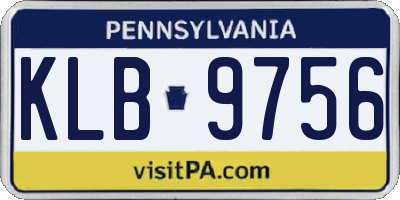 PA license plate KLB9756