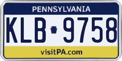 PA license plate KLB9758