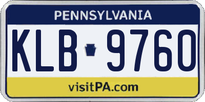 PA license plate KLB9760