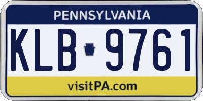 PA license plate KLB9761