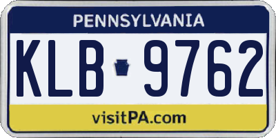 PA license plate KLB9762