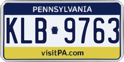 PA license plate KLB9763