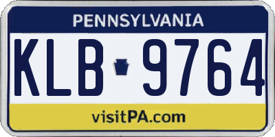 PA license plate KLB9764