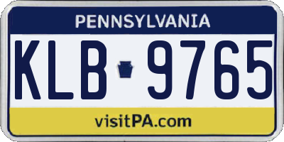 PA license plate KLB9765