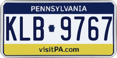 PA license plate KLB9767