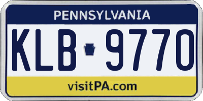 PA license plate KLB9770