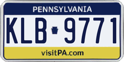 PA license plate KLB9771