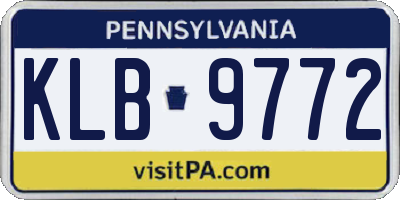 PA license plate KLB9772