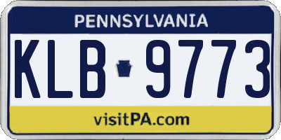 PA license plate KLB9773
