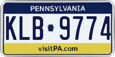 PA license plate KLB9774