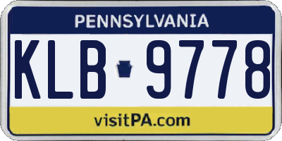 PA license plate KLB9778
