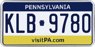 PA license plate KLB9780