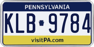 PA license plate KLB9784