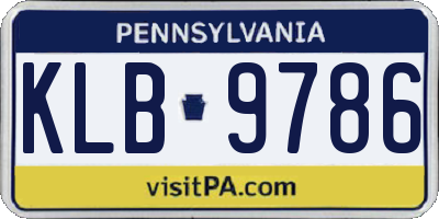 PA license plate KLB9786