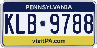 PA license plate KLB9788
