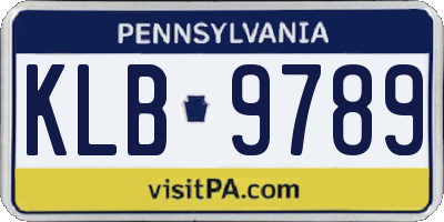 PA license plate KLB9789