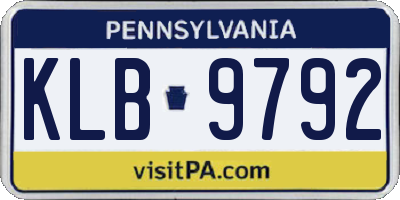 PA license plate KLB9792