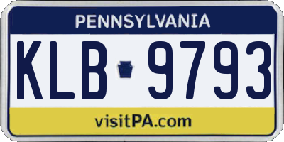 PA license plate KLB9793