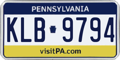 PA license plate KLB9794