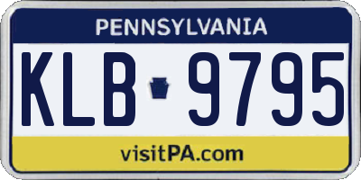 PA license plate KLB9795