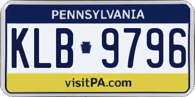 PA license plate KLB9796