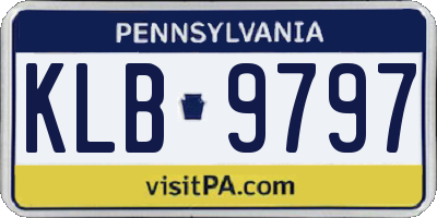PA license plate KLB9797