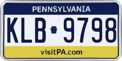 PA license plate KLB9798