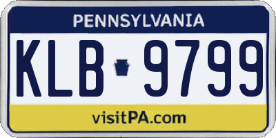 PA license plate KLB9799