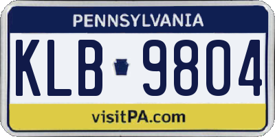 PA license plate KLB9804