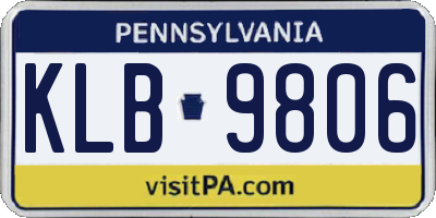 PA license plate KLB9806