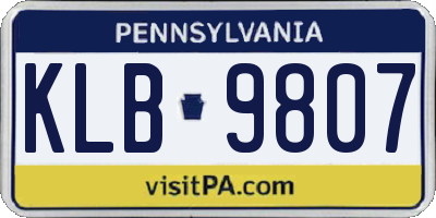 PA license plate KLB9807