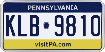 PA license plate KLB9810