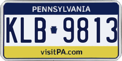 PA license plate KLB9813