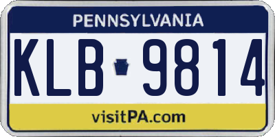 PA license plate KLB9814