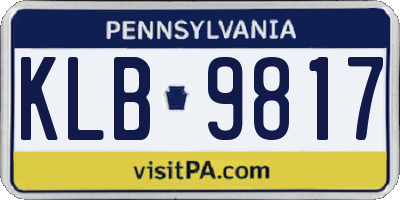 PA license plate KLB9817